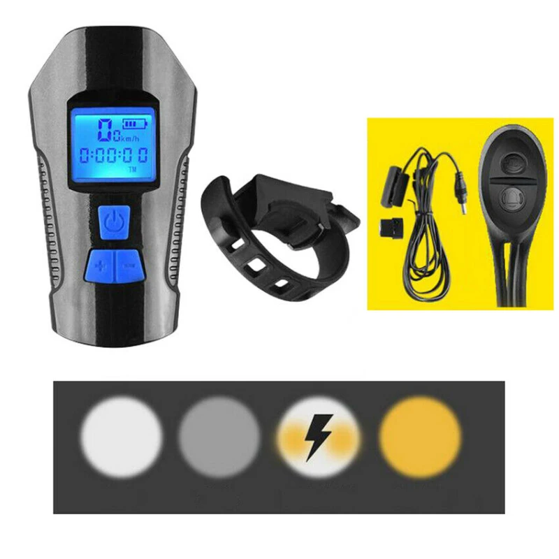 New Arrival 4 Mode USB Bicycle Light Bike Computer 6 Mode Horn Flashlight Bike Led Front Headlight Cycling Bicycle Accessories