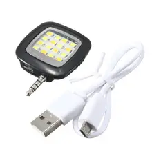 Мобильный телефон светодиодный вспышка света Регулируемый заполняющий свет для iPhone 7 6s и телефонов на базе Android Мини Вспышка для селфи с синхронизирующий фонарь 16 светодиодный свет