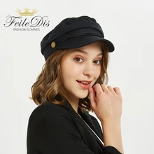 [FEILEDIS] женские военные шапки, матросские кепки, плоская кость, Casquette Militaire, модные украшения, капитан, хлопковые кепки в военном морском стиле, LR-03