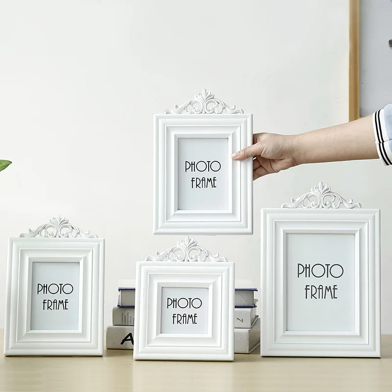 Europe Style Photo Frame Wood Glass Picture Frames Hollow White Frame