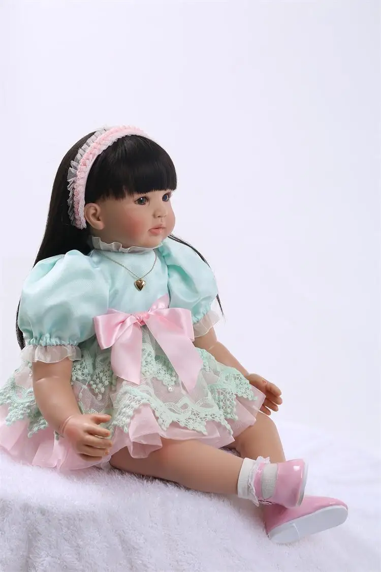 Похожая на настоящую 60 см Adora младенец получивший новую жизнь девочка кукла косу волосы 2" Мягкий силиконовый винил Bebe для девочек Boneca Кукла для детей подарок