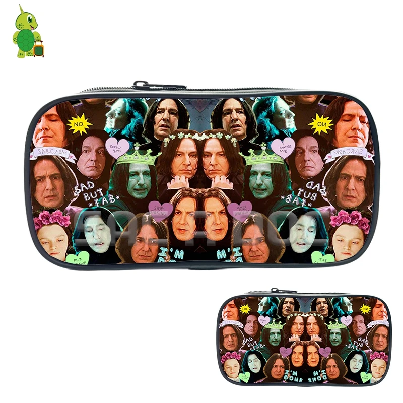 

Hogwarts Severus Snape Collages Cosmetic Bags Boys Girls Children Storage Bags Large Pencil Case Women Men Fashion Makeup Bag