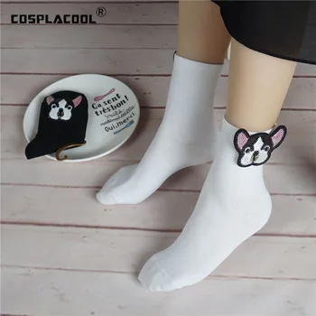 

Pearl Dog Shiny Harajuku Cute Socks Japanese Creative Design Socks Women Handmade Sequins Calcetines Mujer Skarpetki Sokken Sox