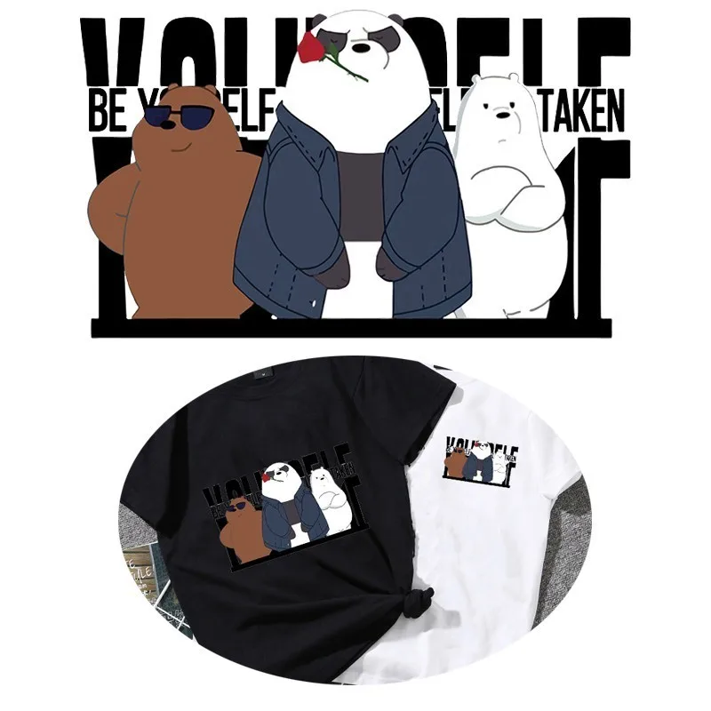 

Thermal Transfer Vinyl Iron On Cute Animal Patches Fun Three Bear Transfers Printed Patch For Clothes Heat Transfers Wholesale