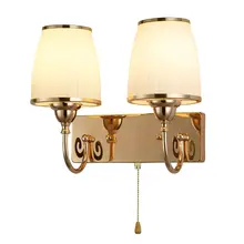 Современный простой дизайн, стеклянный настенный светильник для спальни, золотой Санузел для ванной комнаты, настенный светильник для отеля, коридора, белый стеклянный абажур, настенный светильник