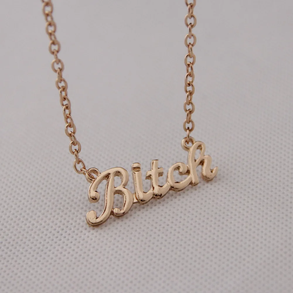 

Fashion womens clothing accessories pendants necklaces gold chain Metal letters short chain necklace clavicle chain
