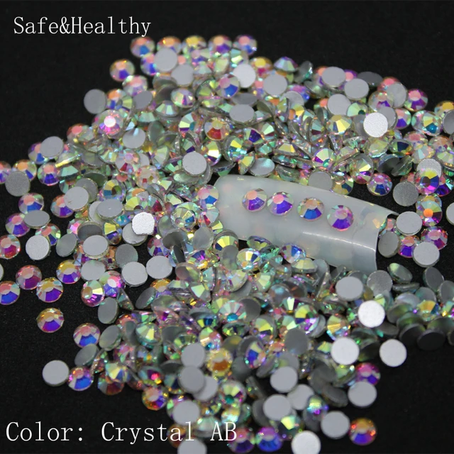 1440pcs Nail Crystals Rhinestones Non HotFix Flatback Charms Nail Art  Decoration Clear/AB DIY Shiny Glass Gems Manicure SS3-SS16 - AliExpress