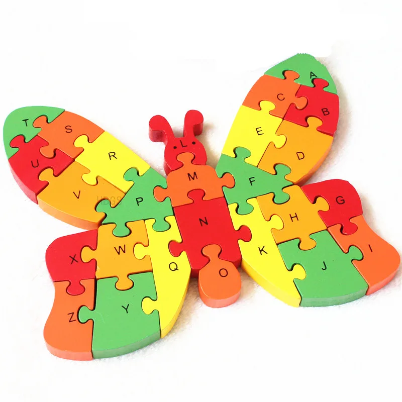 Educational Toys For Children ABC Alphabet Number Learning Oyuncak 3D Puzzles Wooden Toys Boys and Girls Birthday Xmas Gift
