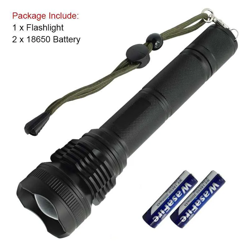

Powerful XHP50 LED 18650 Tactical Flashlight 5 Modes Zoom LED Torch Hunting Flash Light Lamp Life Waterproof For Fishing Camping
