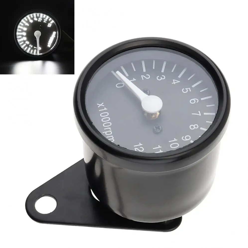 Universal 12V Motorcycle Tachometer Black LED Back Light Metal Shell Speedometer for | Автомобили и мотоциклы