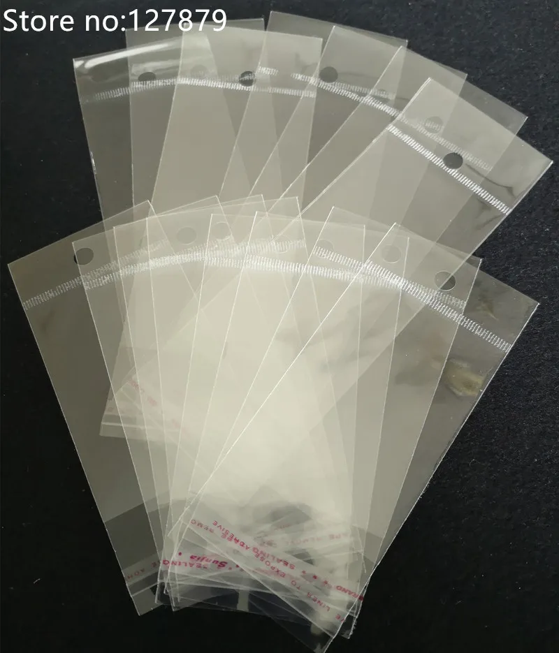 100 투명 셀로판 셀로판 봉지, 캔디 포장용 작은 비닐 봉지, 행잉 구멍, 쿠키 포장 봉지