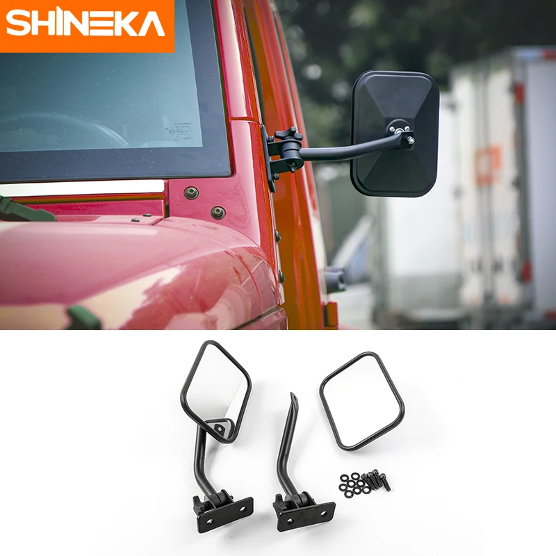 SHINEKA Car Exterior Side Door Rear View Mirrors For Jeep Wrangler JK