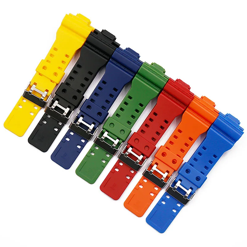 16mm rubber strap men's pin buckle sports waterproof silicone strap for Casio g-shock watch accessories female watch band