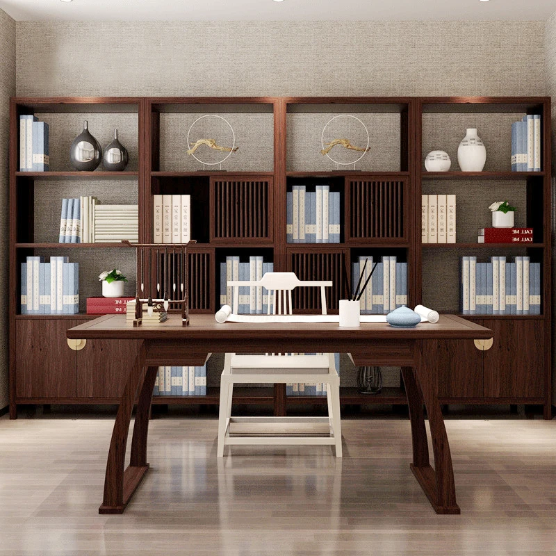 

New Chinese Rustic Computer Desk Solid Wood Home Study Table Office Desks Customizable Size Furniture