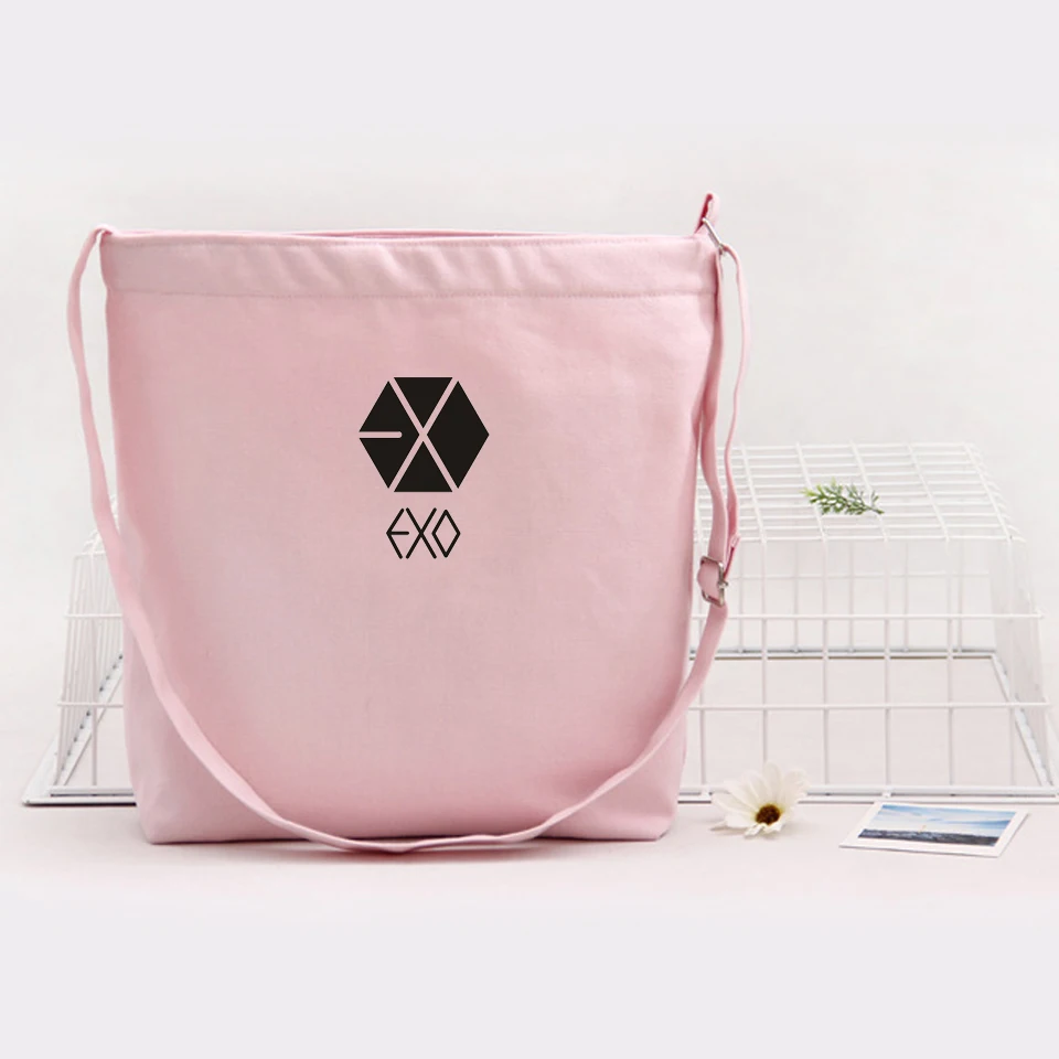 Najtaniej EXO torba na ramię płótno tornister duża pojemność popularne Idol torby na ramię kobiety torba na ramię mody dziewczyny fanów na co dzień Kpop torebka