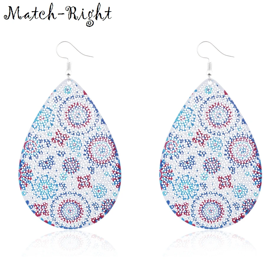 

Match-Right Women Long and Big Dangle Earrings Hollow Iron Metal of Water Drop Statement Earring Jewelry for Women HL018