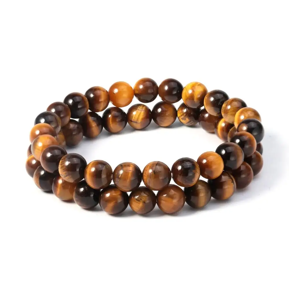 

8mm Natural Yellow Tiger's Eye Round Beads DIY Beaded Bracelet 2 pcs/bag,Charm Friendship Good Bracelet，Jewelry Wholesale