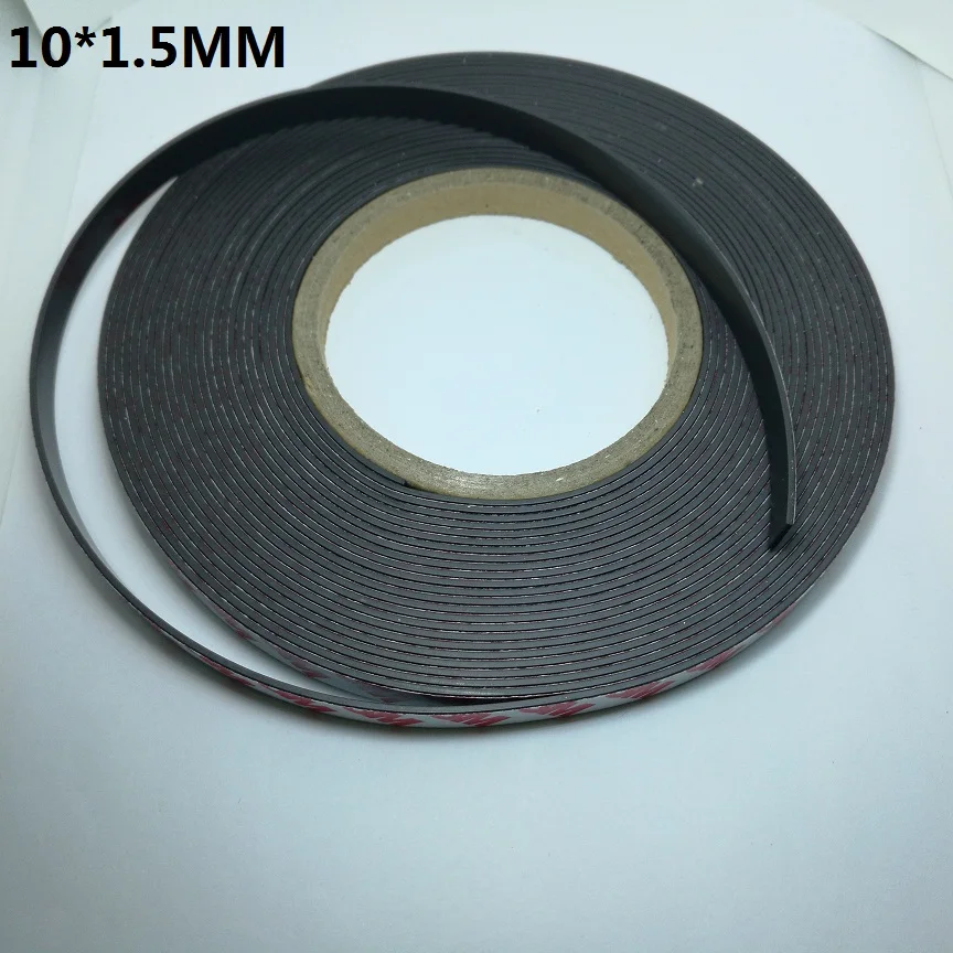10 метров резиновый магнит 10*1,5 мм самоклеющиеся гибкие магнитные полосы резиновая широкая магнитная лента 10 мм толщина 1,5 мм