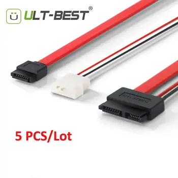 

ULT-Best 5PCS Slimline SATA Cable SATA Power Cables to Molex Slim SATA 13 pin(7P+6P) to 7pin + Power cable 30CM/1FT/12INCH