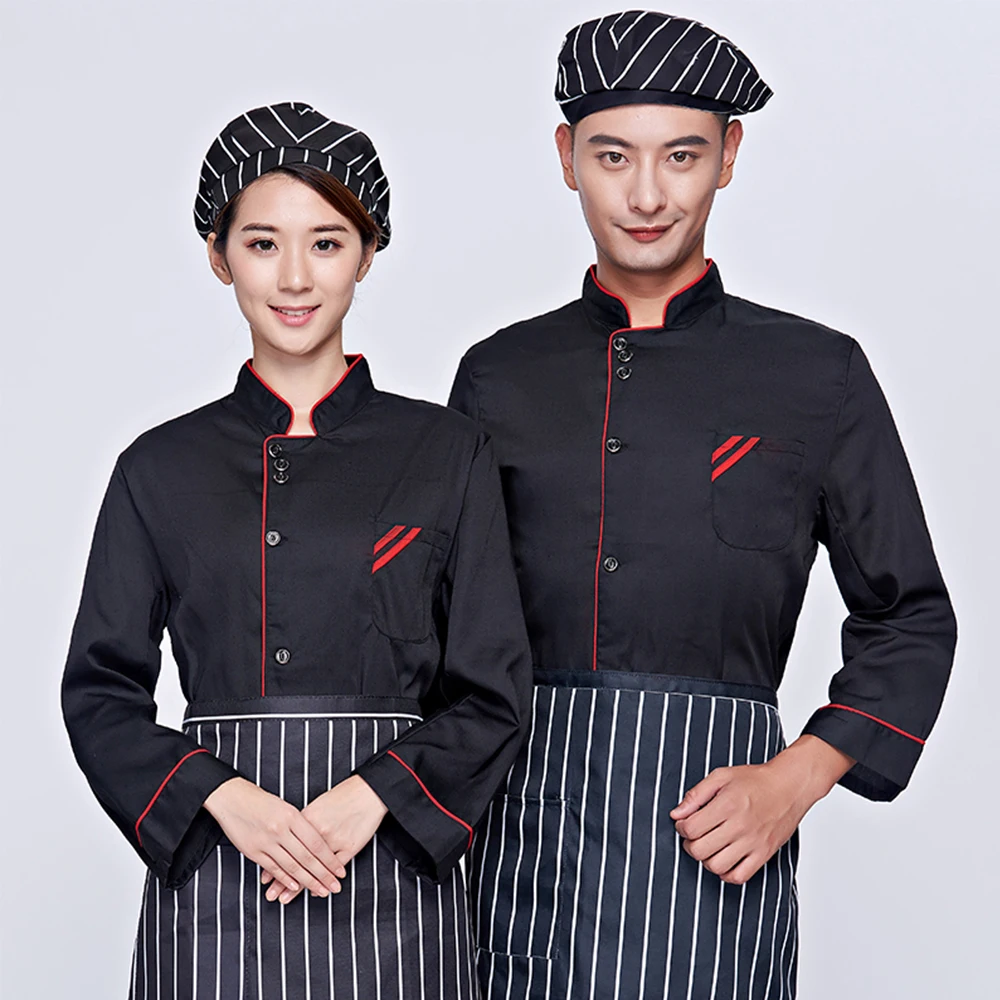 Sanxiaxin пальто шеф-повара унисекс с длинным рукавом униформа для мужчин повара одежда шеф-повара черная куртка Униформа для ресторана униформа для ресторана рубашки