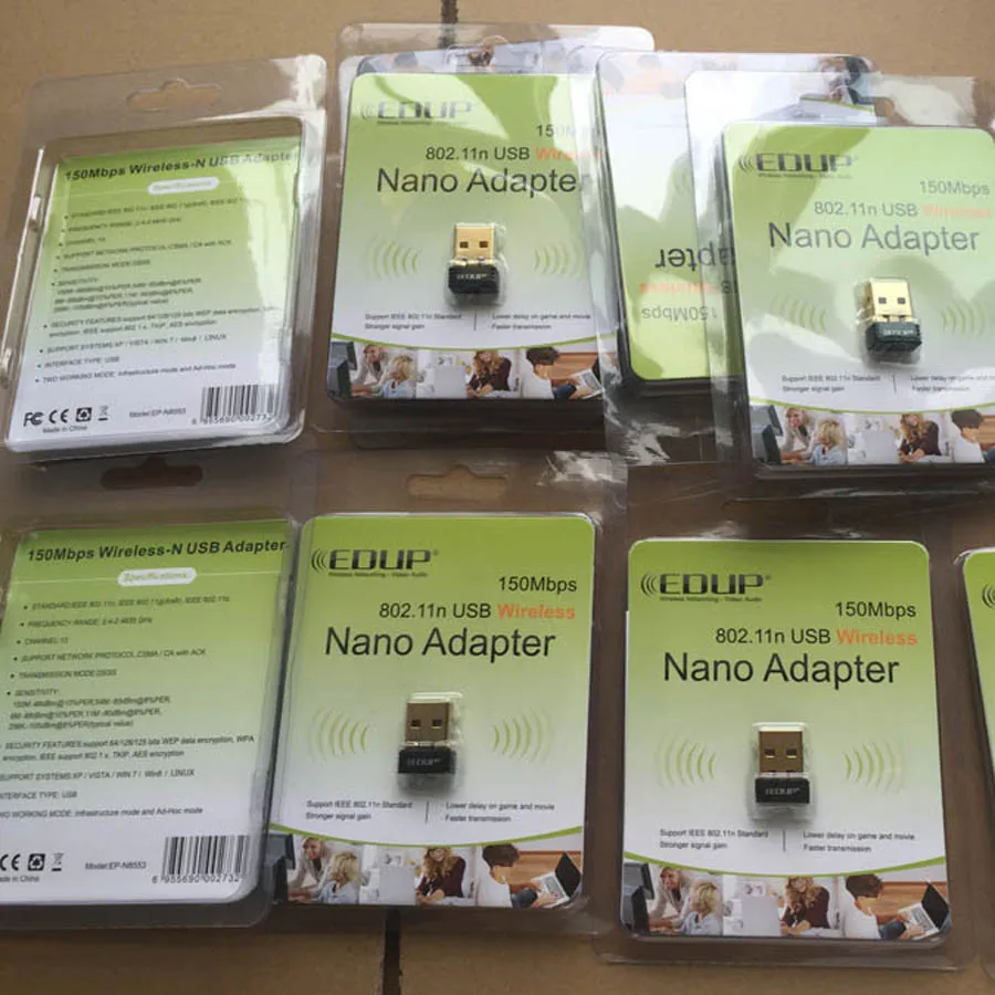 Беспроводной адаптер EDUP EP N8553 Nano 150 м USB Wi Fi для ПК Мбит/с мини антенные адаптеры