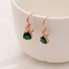 Gold Color Earrings Green Water Drop CZ Stone Pierced Dangle Earrings Women/Girls Long Drop Earrings fashion jewelry ► Photo 2/6