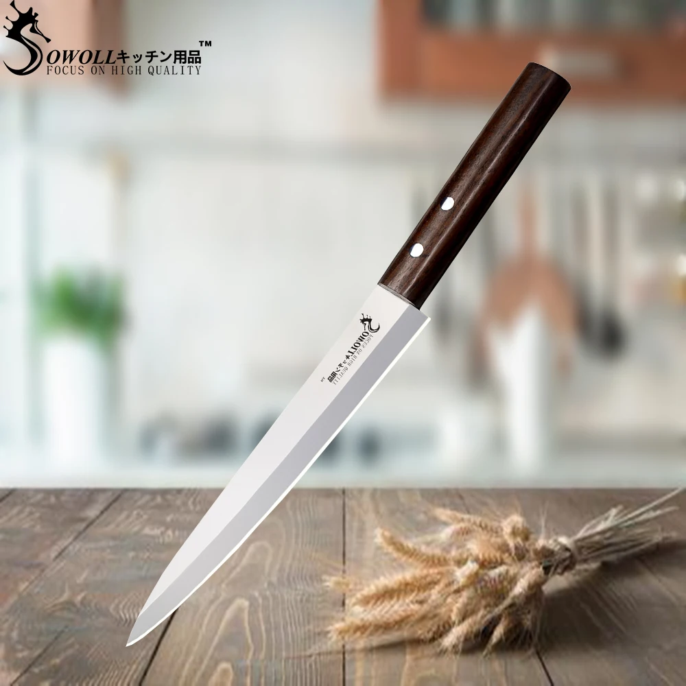 

SOWOLL 8 inch Stainless Steel Knife Kitchen Knife Sashimi Knife Filleting Salmon Knives Chef Cooking Tool