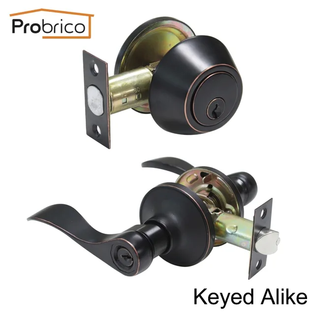 probrico lever stainless steel keyed alike entrance door lock with
