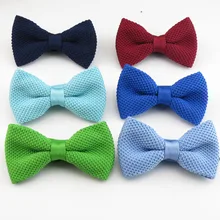 Галстук-бабочка мужской вязаный галстук-бабочка чистый цвет De Los nuevos Hombres de Punto модные курительные регулируемые Галстуки