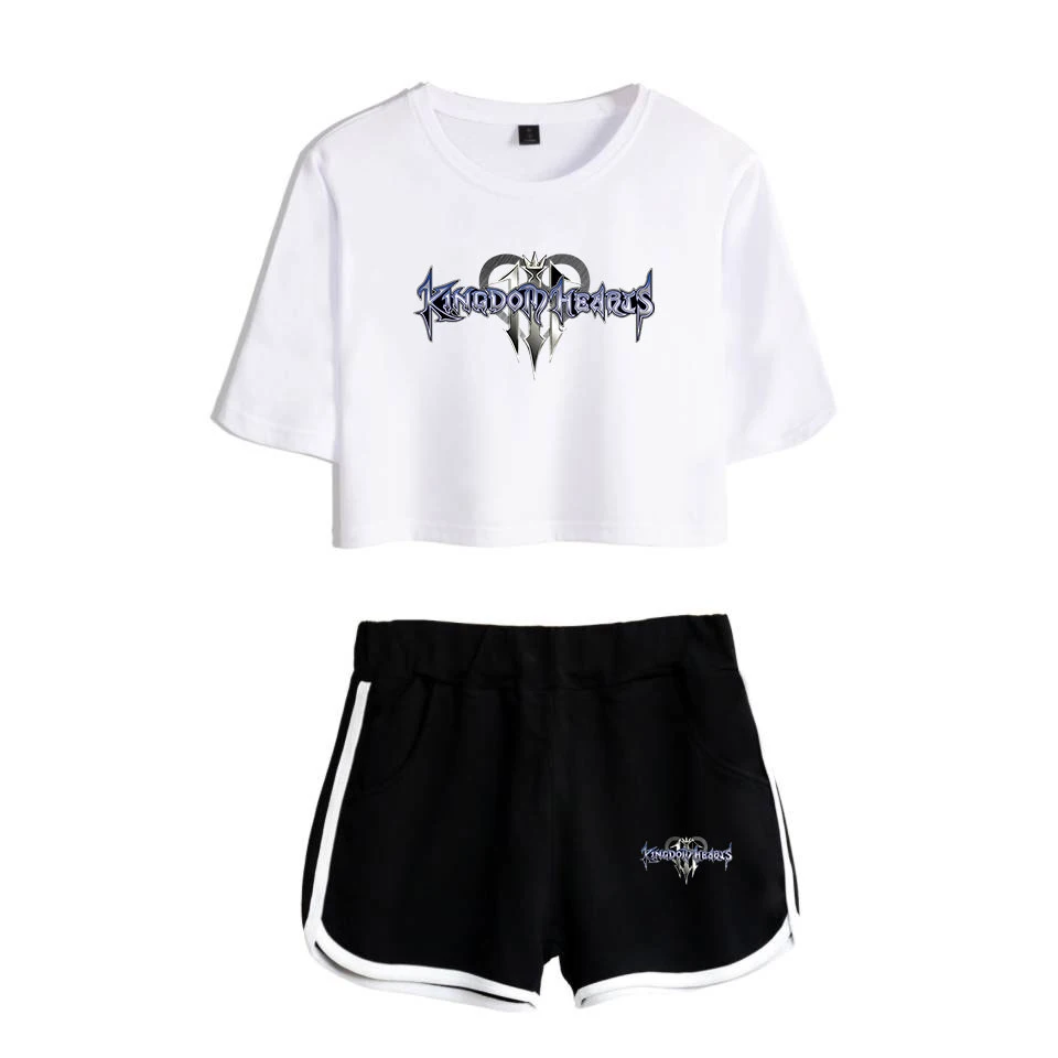 Новая хлопковая Футболка Kingdom hearts с коротким рукавом повседневная спортивная
