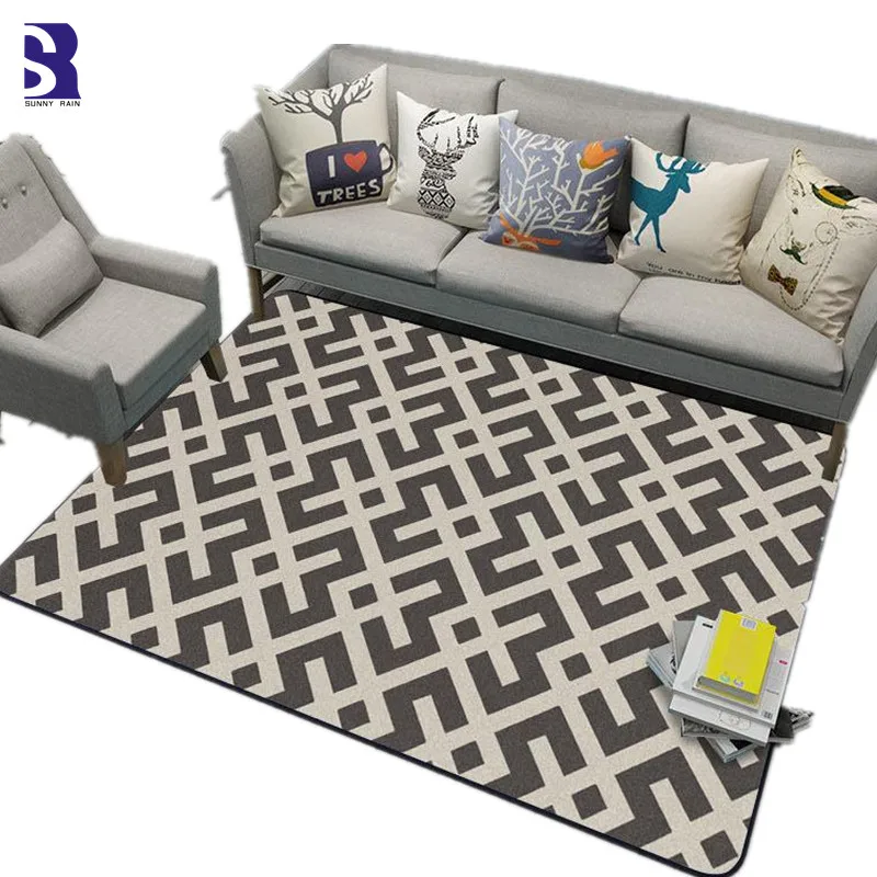 SunnyRain 1 шт. геометрический Печатный коврик для гостиной ковры для спальни кухонные ковры моющиеся