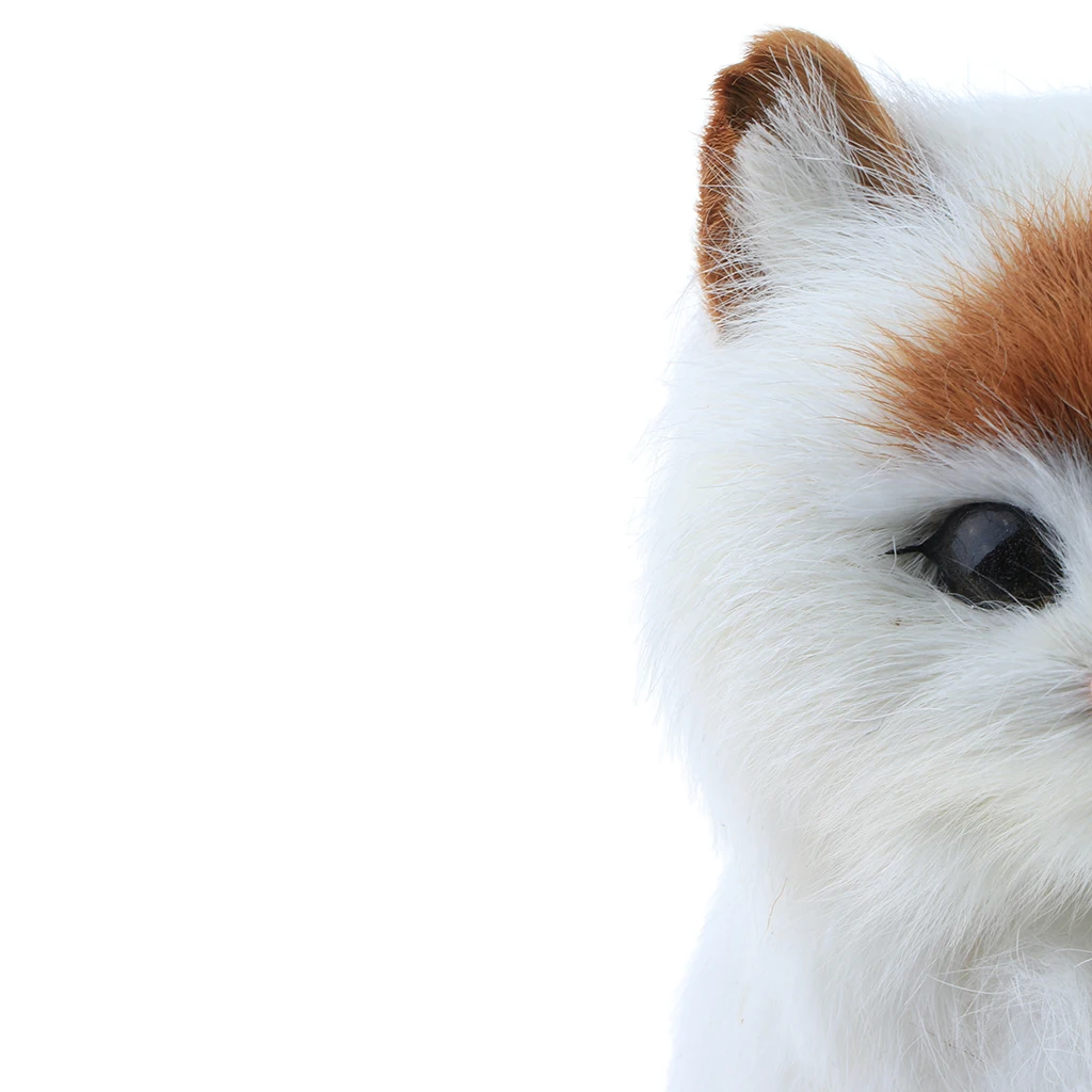 Simulation Faux Fur Horse/ Cat Model Kids Educational Toy Handicraft Collection Home Ornament