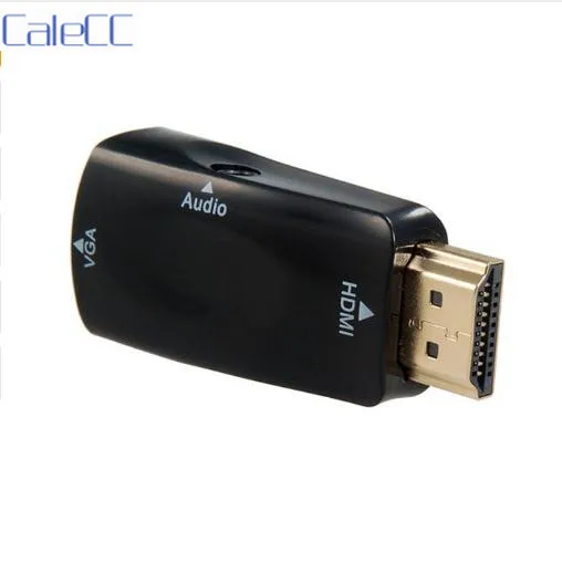 Видеоадаптер HDMI-VGA с аудиокабелем 3 5 мм для Apple TV проектора и монитора черный |