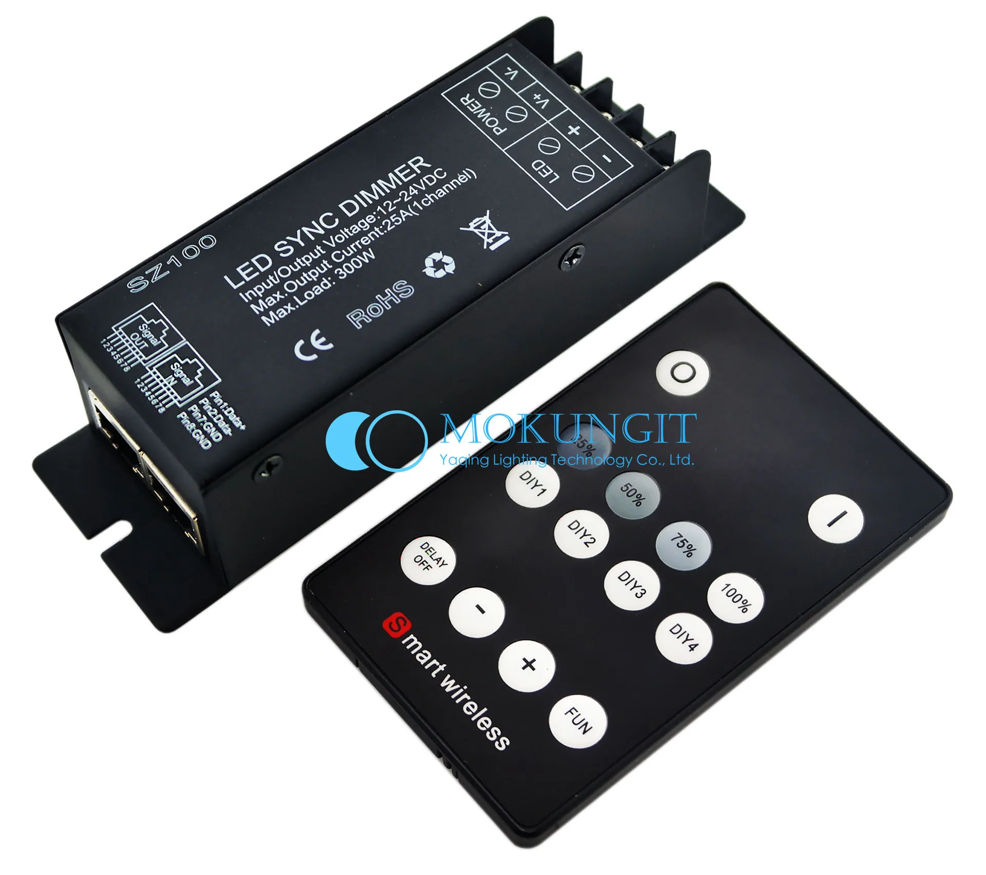 

300W 25A SZ100 led controller dimmer DC12V-24V RF control monotone optical