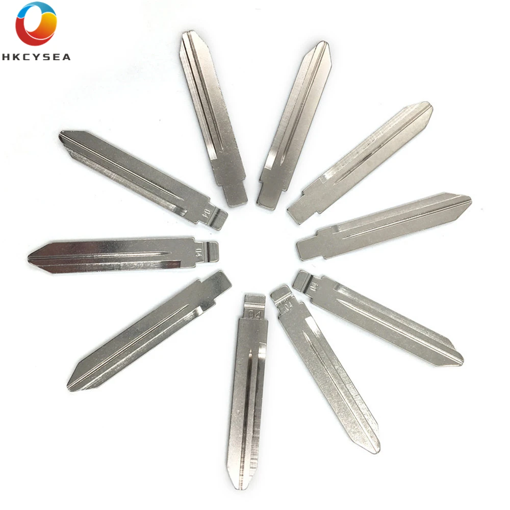 

HKCYSEA 10 pcs/lot Metal Blank Uncut Flip KD Remote Key Blade Type #04 for Chrysler / Jeep / Dodge