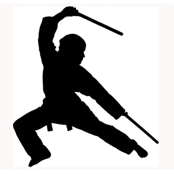 

58cm x 52.05cm 2 x Stick Fighter Silhouette(one For Each Side) Truck Window Sticker For Cars Side SUV Door Vinyl Decal 13 Colors