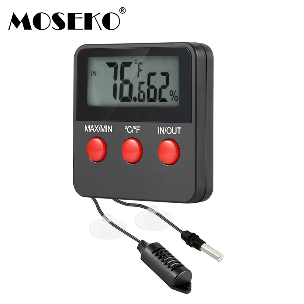 MOSEKO Digital LCD Thermometer Hygrometer Indoor Outdoor Temperature
