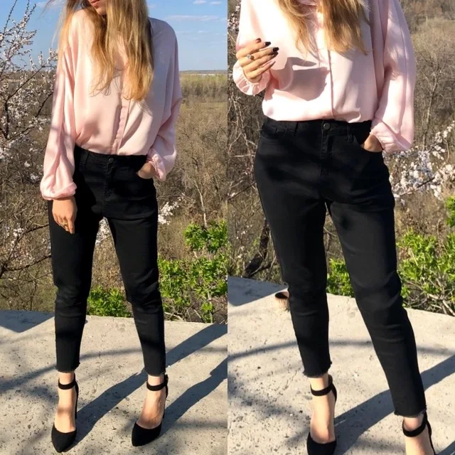 Black Pencil Jeans Skinny High Waist Bodycon Jeans Slim Boyfriends Jeans Women Trousers Denim Pants Mom Jeans Mujer Vintage Fur