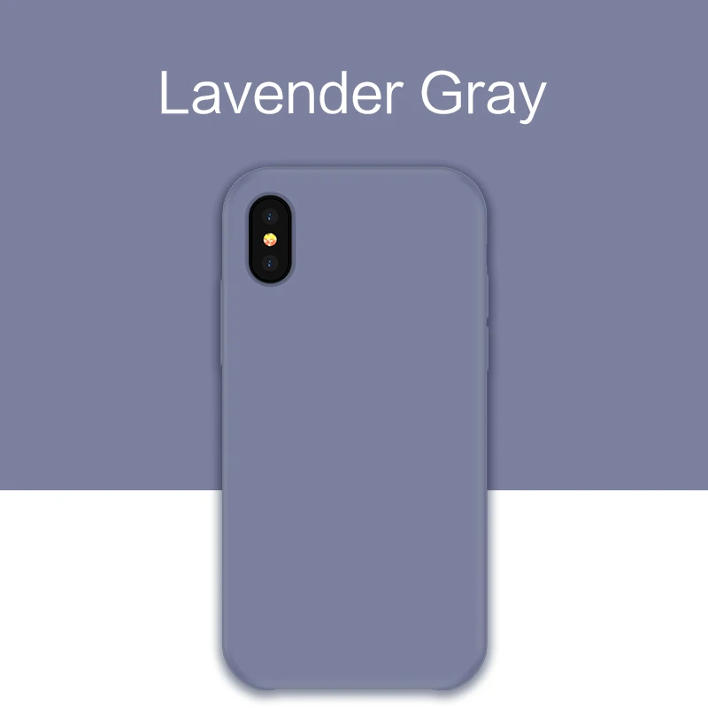 Жидкий силиконовый чехол для iPhone XR Max, XS, X, 8 Plus, 6, 6 S, роскошный чехол, задняя крышка для iPhone 8, 7 Plus, мягкий ТПУ, Fundas Capa - Цвет: Lavender Gray