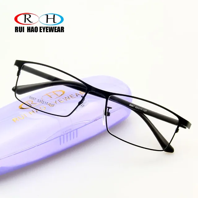 Full Rimless Glasses Frame Men Rectangle Eyeglasses Frame Retro