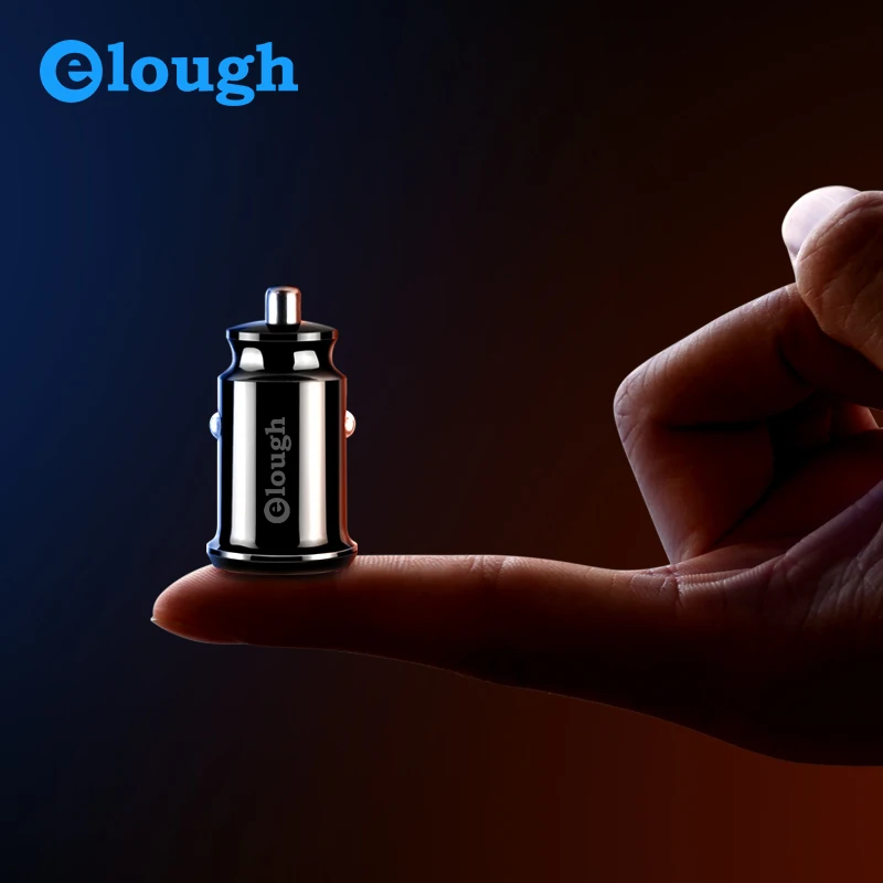 

Elough Mini USB Car Charger Mobile Phone Tablet GPS Adapter Fast Charge Dual USB Car Charging for iPhone Samsung Xiaomi Huawei