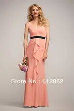 Sleeveless Low Back Pleated Chiffon Patterns For Bridesmaids Dresses