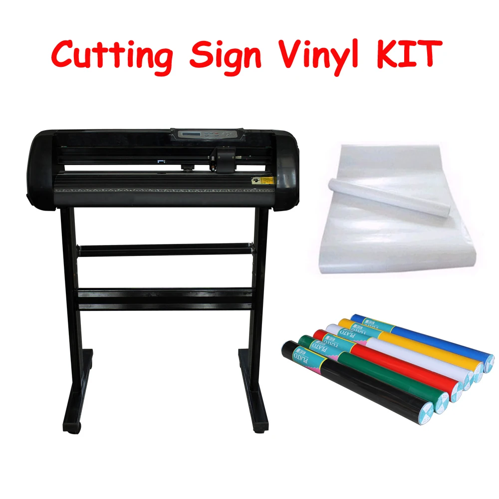 24" Vinyl Cutting Plotter Cutter Design+2rolls Plato Sign Vinyl + 1roll