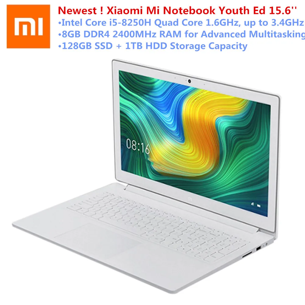  Новинка! Xiaomi Mi Тетрадь молодежи Ed. 15,6 дюймов Windows 10 Home Intel Core i5-8250H 4 ядра 8 ГБ Оперативная память 128 ГБ SSD + 1 ТБ HDD HDMI камера 