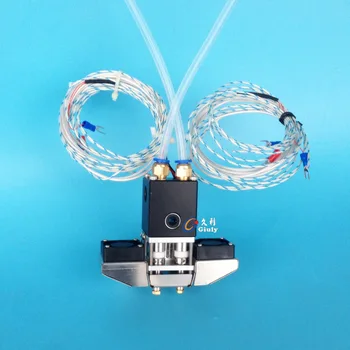 

UM2+ Ultimaker 2+ 3D printer complete dual print head hot end kit all metal kit dual nozzle 1.75/3mm for DIY 3D printer