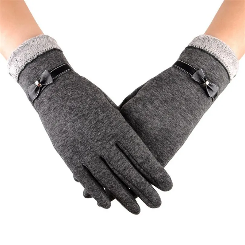 YRRETY New Winter Women Fashion Gloves Autumn Elegant Lace Splice Warm Mitts Full Finger Mittens Cashmere Female Wrist Gloves