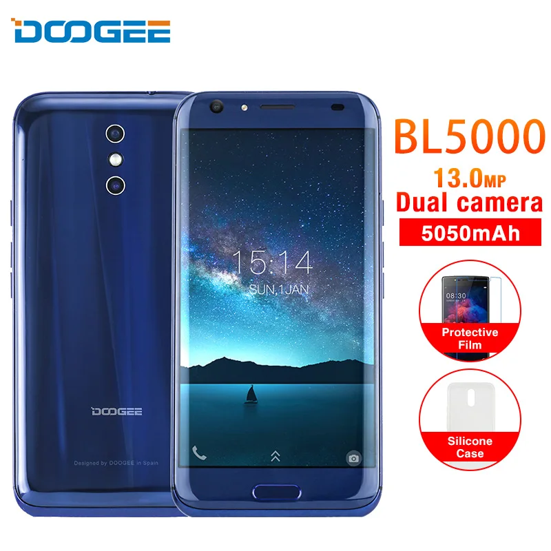 DOOGEE BL5000 5.5 FHD Mobile Phone Android 7.0 MTK6750T Octa Core 4GB+64GB 12V2A Quick Charge 5050mAh 13.0MP Dual Cam Smartphone | Мобильные