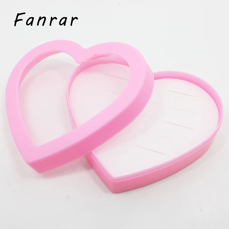

10pcs Jewelry shop Display box(12 hole) earring Rings Heart Pink gift package box 9cm(3.54in) x 7.5cm(2.95)