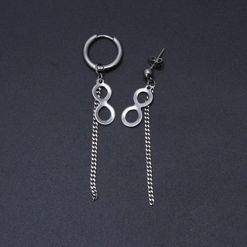 

KPOP Bangtan Boys Infinity 8 Pendant Titanium Tassel Earrings Korean Jewelry