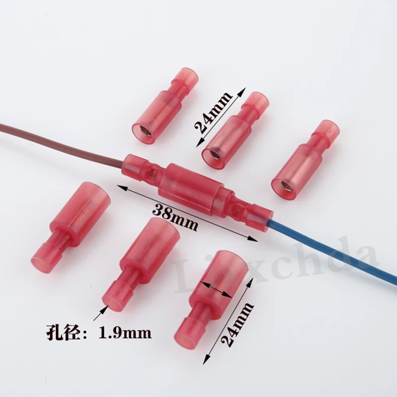 Electrical wire connectors 50PCS red Bullet Type Female ...